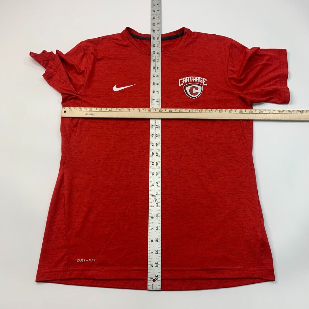Nike Carthage Firebirds T Shirt Mens M Medium Red Heather Dri Fit Training Tee View 6
